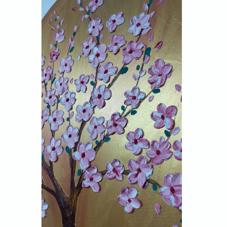 تابلو نقاشی بیضی گل برجسته