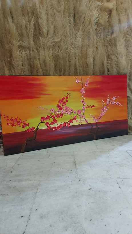 تابلو نقاشی گل برجسته